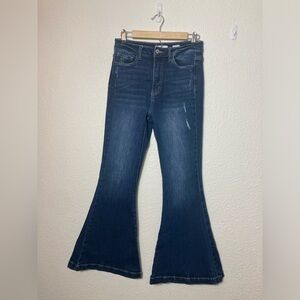RanCan signature Ultra High Rise Super flare size 28 blue jeans